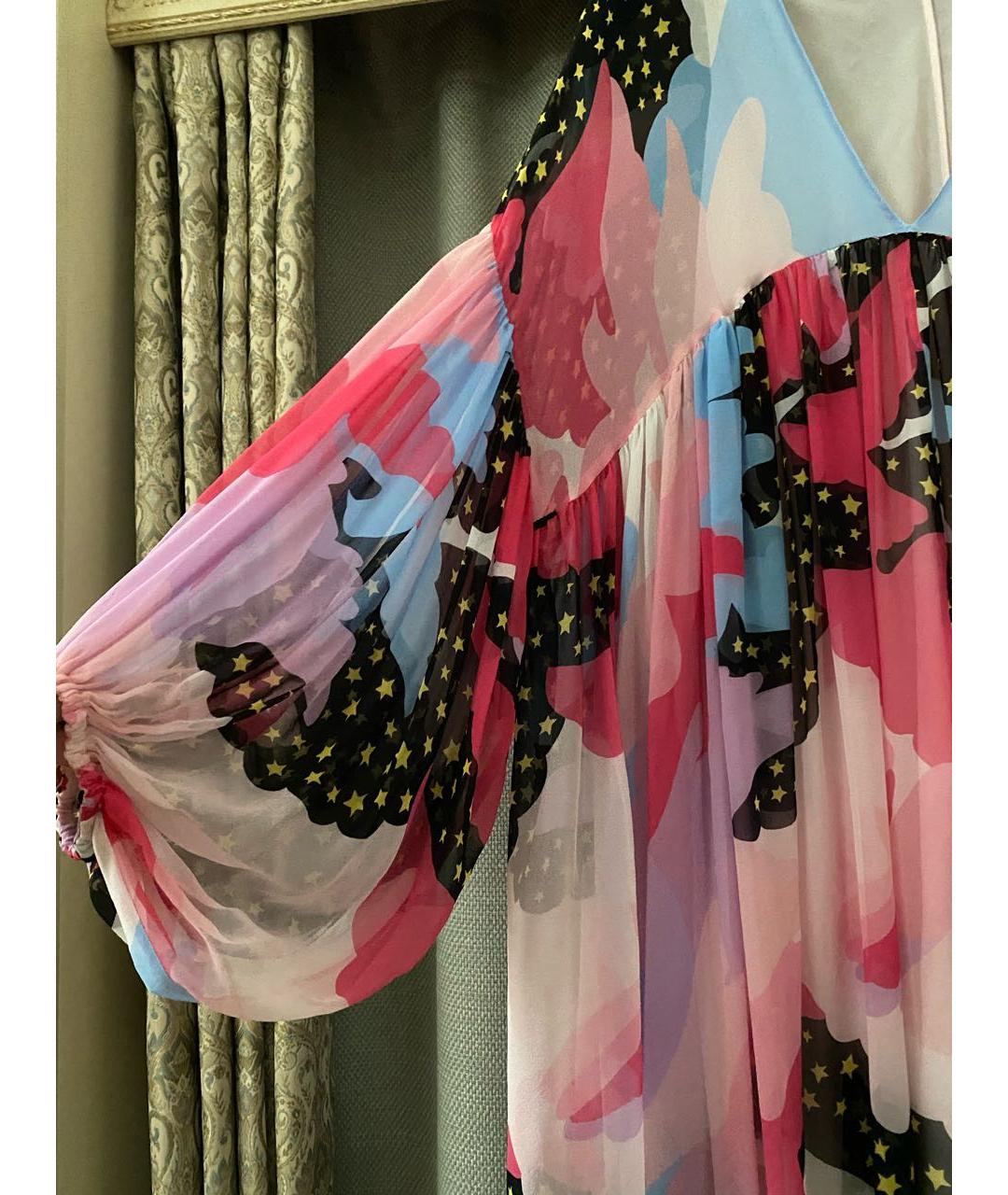 PHILOSOPHY DI LORENZO SERAFINI Мульти шелковое коктейльное платье, фото 6