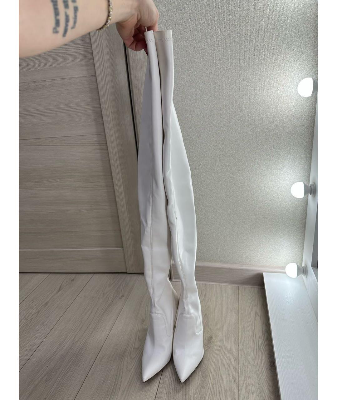 LE SILLA Белые кожаные ботфорты, фото 2