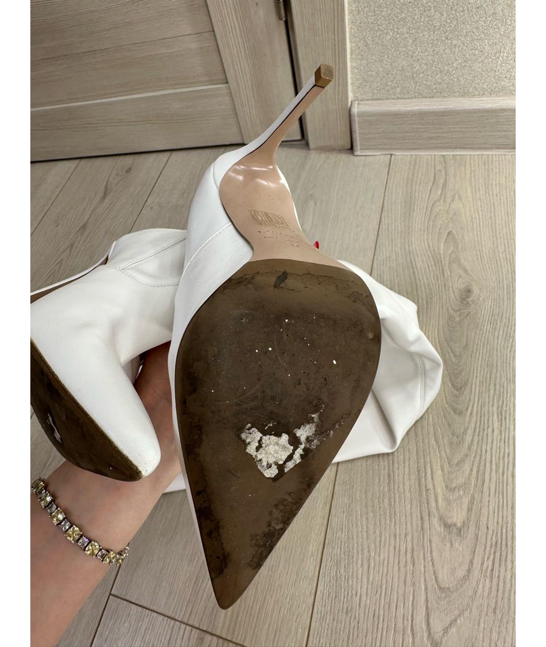 LE SILLA Белые кожаные ботфорты, фото 6