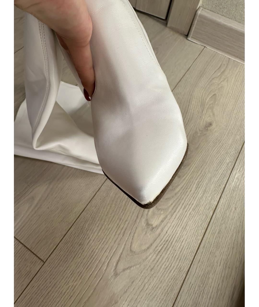 LE SILLA Белые кожаные ботфорты, фото 3