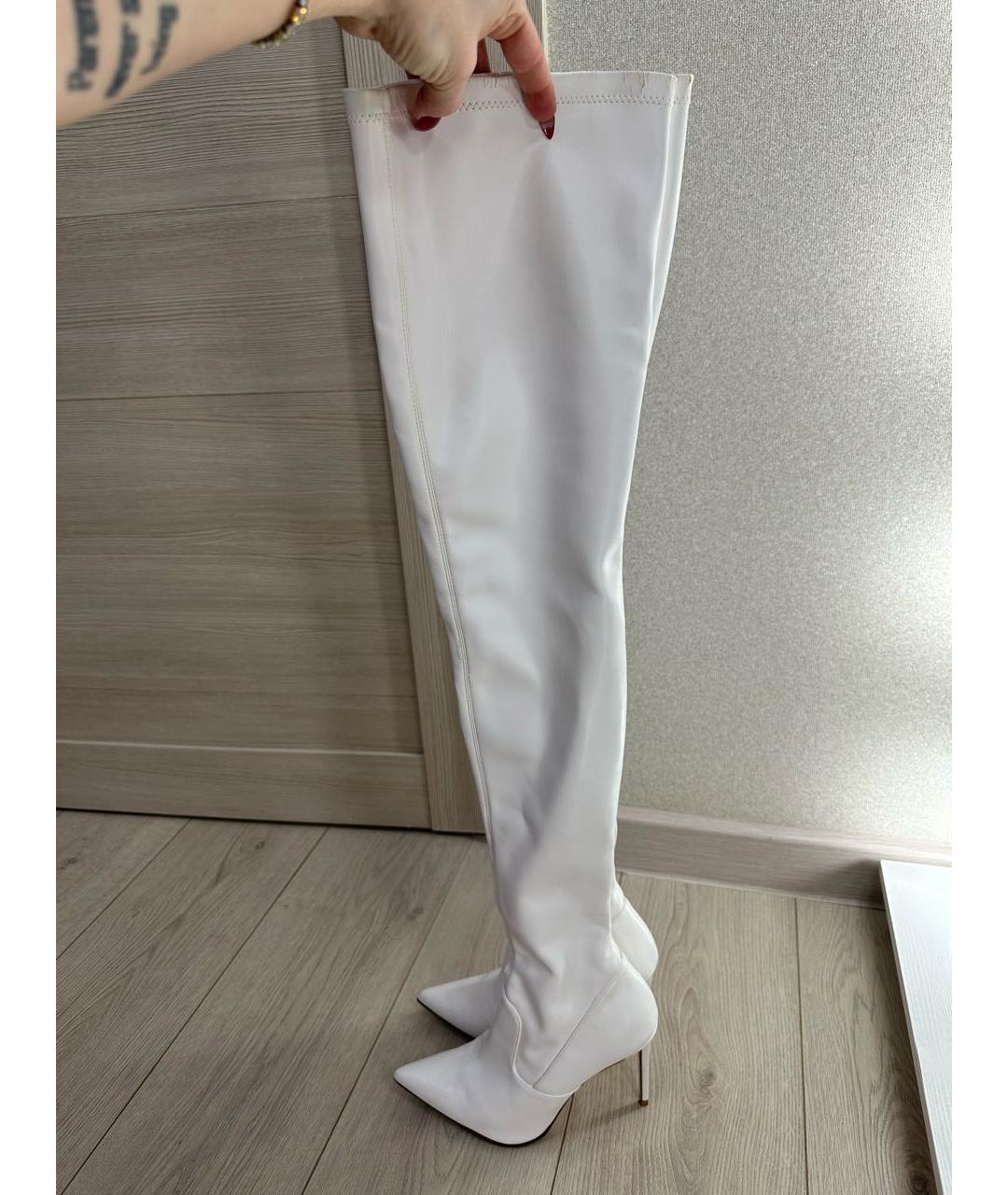 LE SILLA Белые кожаные ботфорты, фото 7