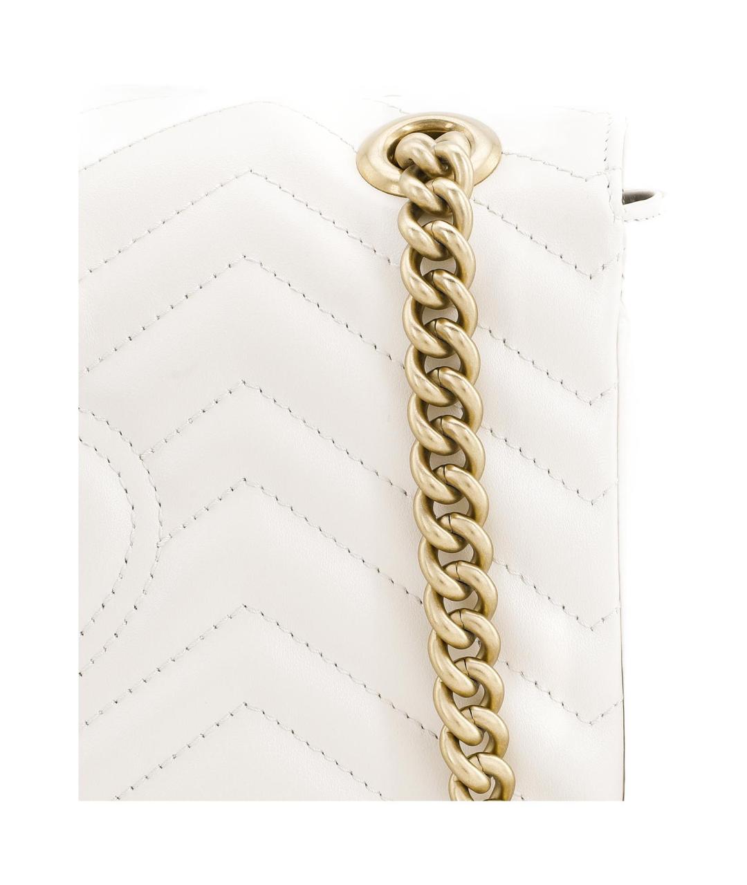 GUCCI Белая кожаная сумка через плечо, фото 5