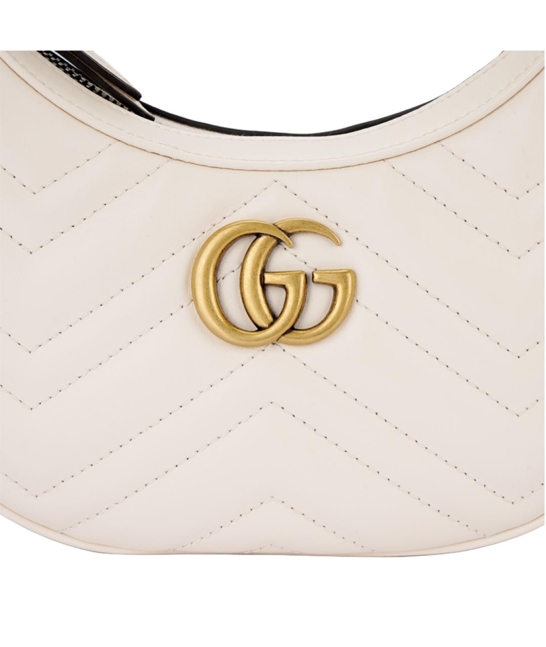 GUCCI Белая кожаная сумка через плечо, фото 5