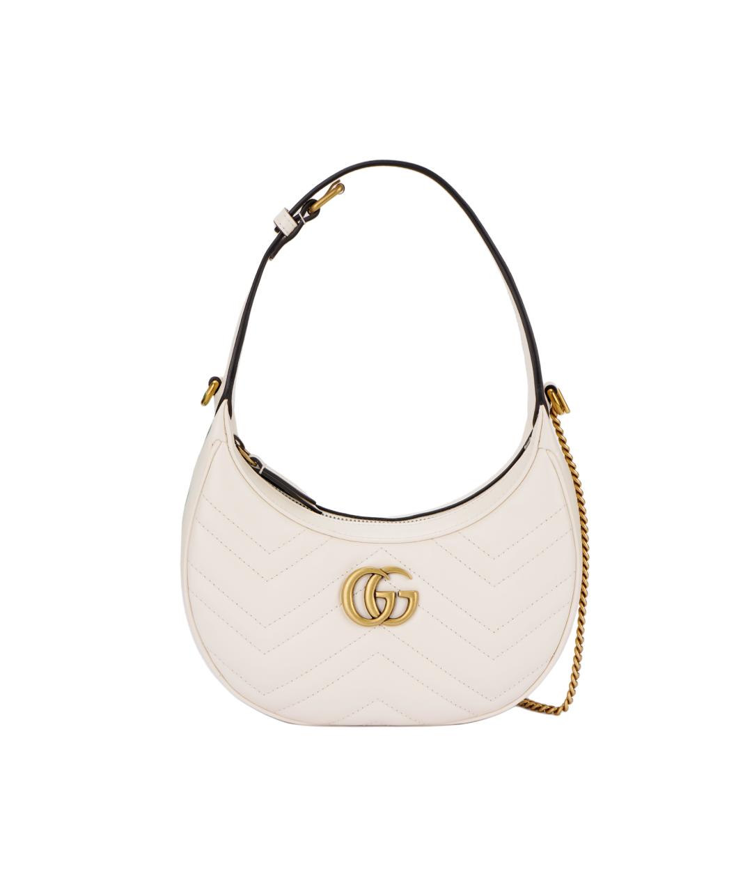 GUCCI Белая кожаная сумка через плечо, фото 6