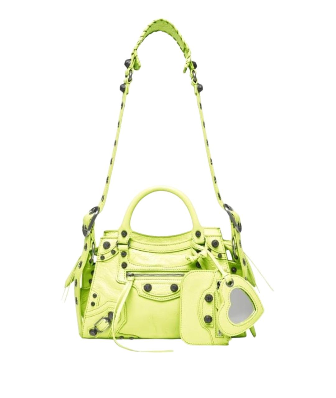 BALENCIAGA Зеленая кожаная сумка через плечо, фото 1