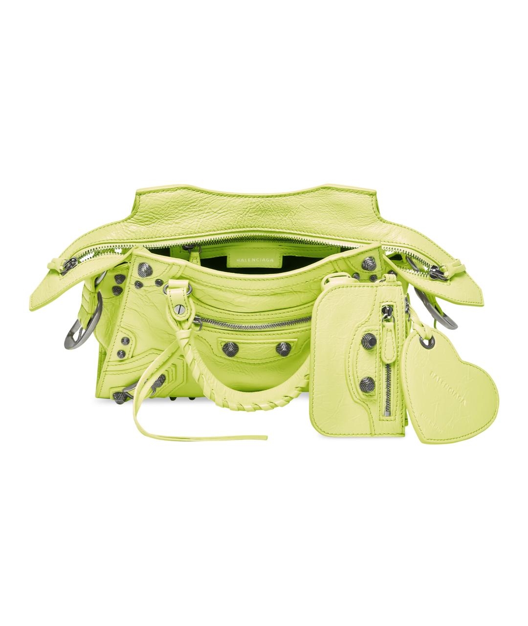 BALENCIAGA Зеленая кожаная сумка через плечо, фото 5