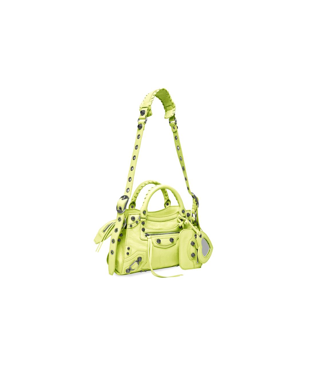 BALENCIAGA Зеленая кожаная сумка через плечо, фото 3