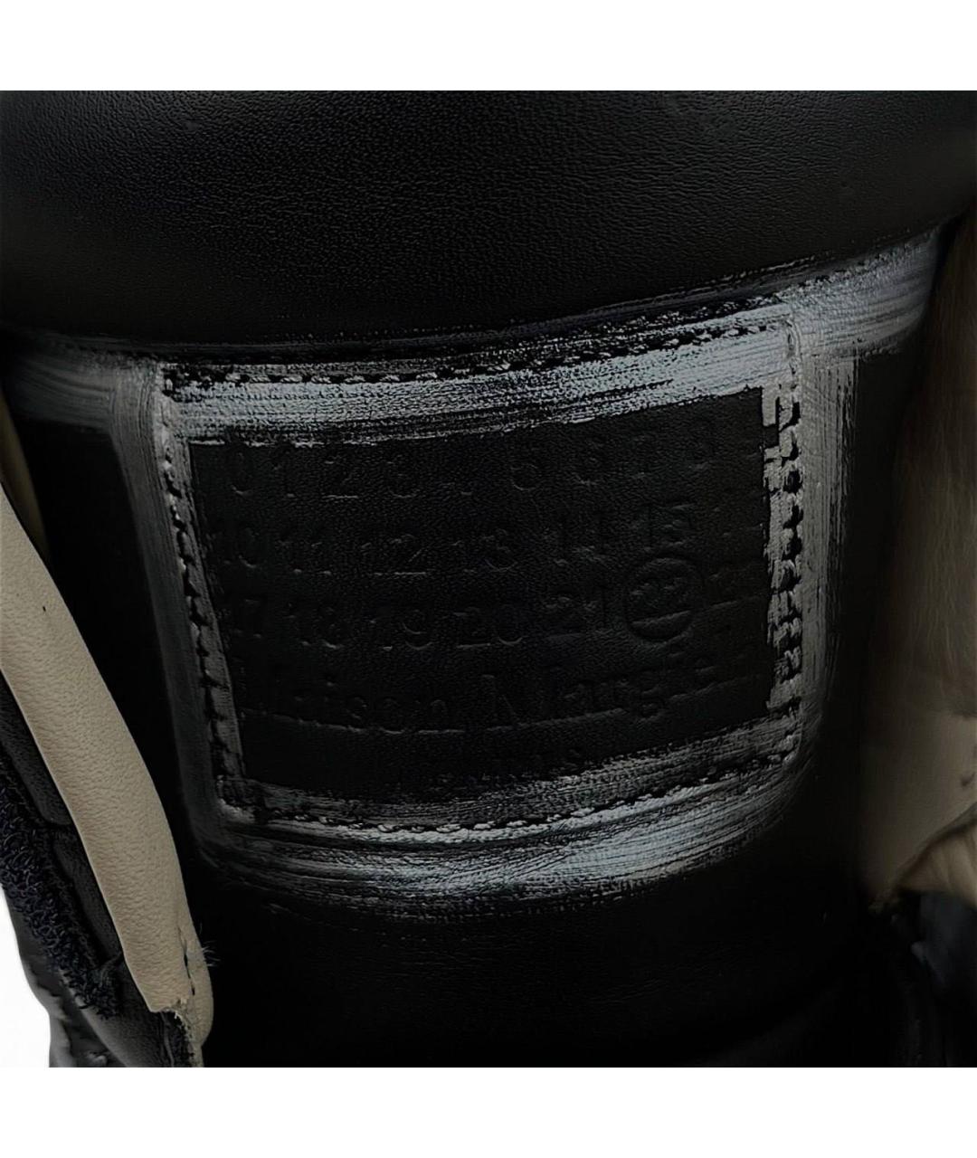 MAISON MARGIELA Черные кожаные высокие кроссовки / кеды, фото 6