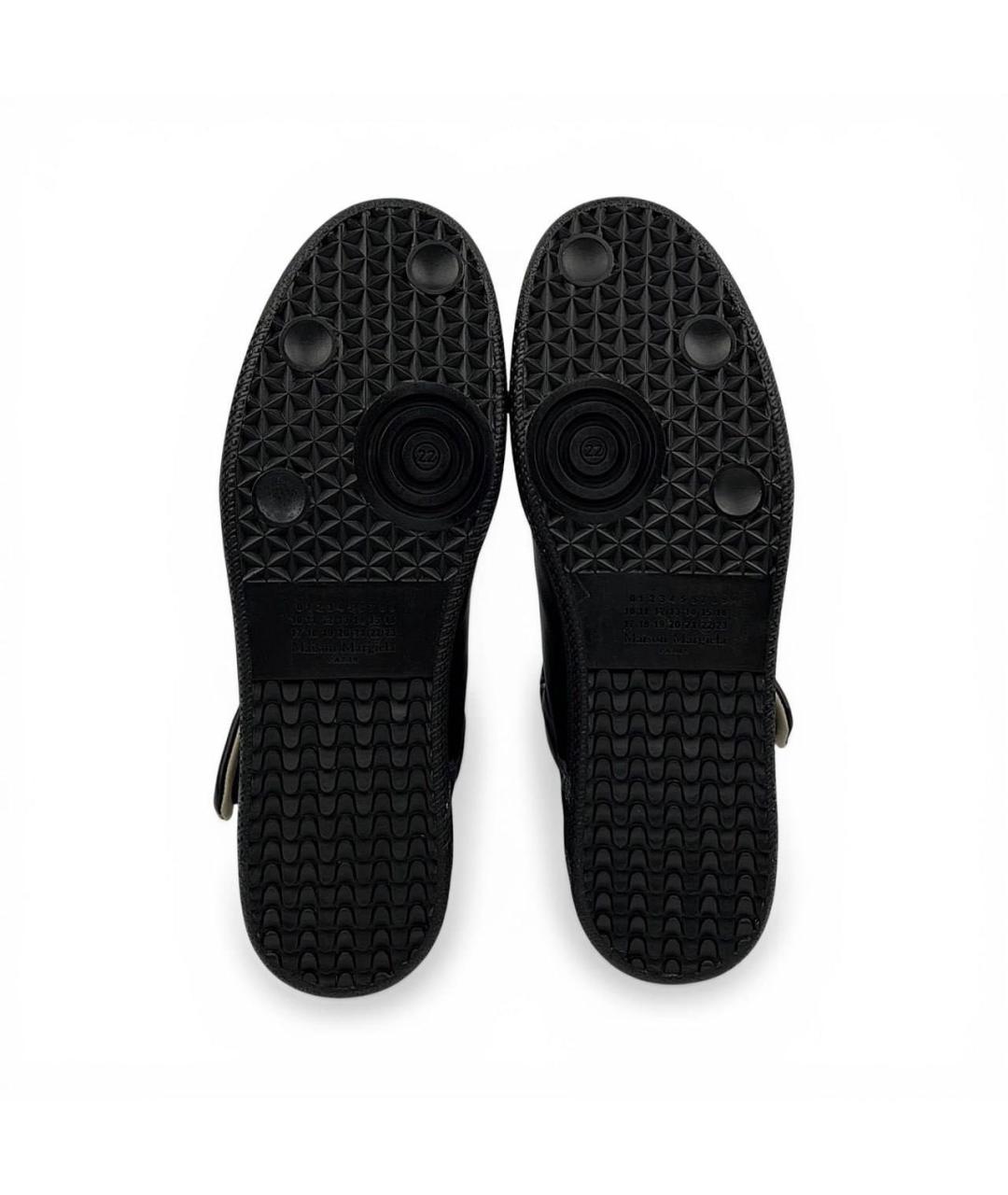 MAISON MARGIELA Черные кожаные высокие кроссовки / кеды, фото 5