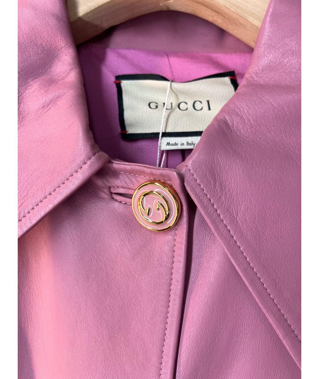 GUCCI Коралловая кожаная куртка, фото 2