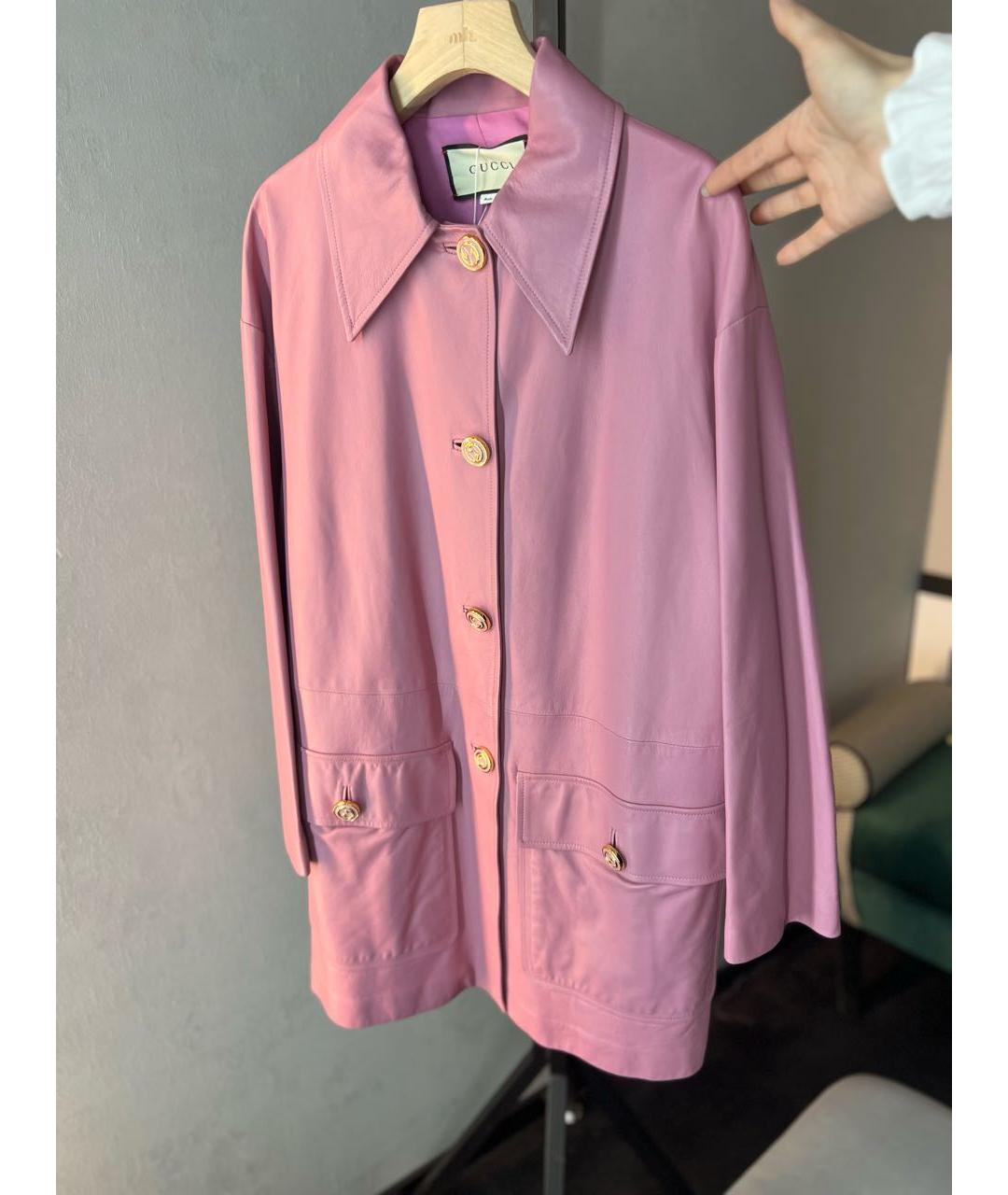 GUCCI Коралловая кожаная куртка, фото 9