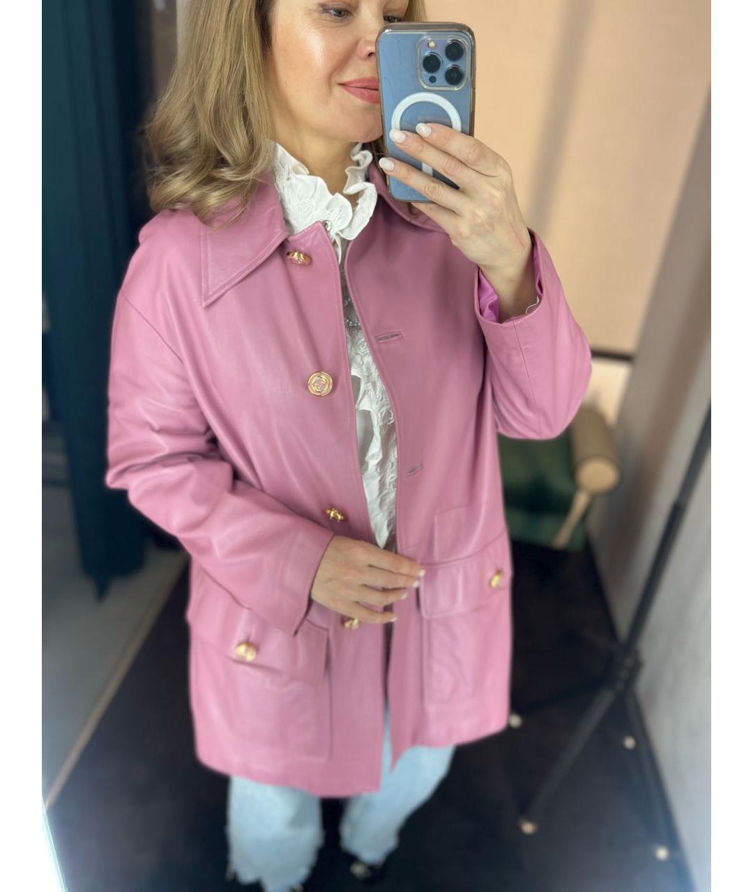 GUCCI Коралловая кожаная куртка, фото 6