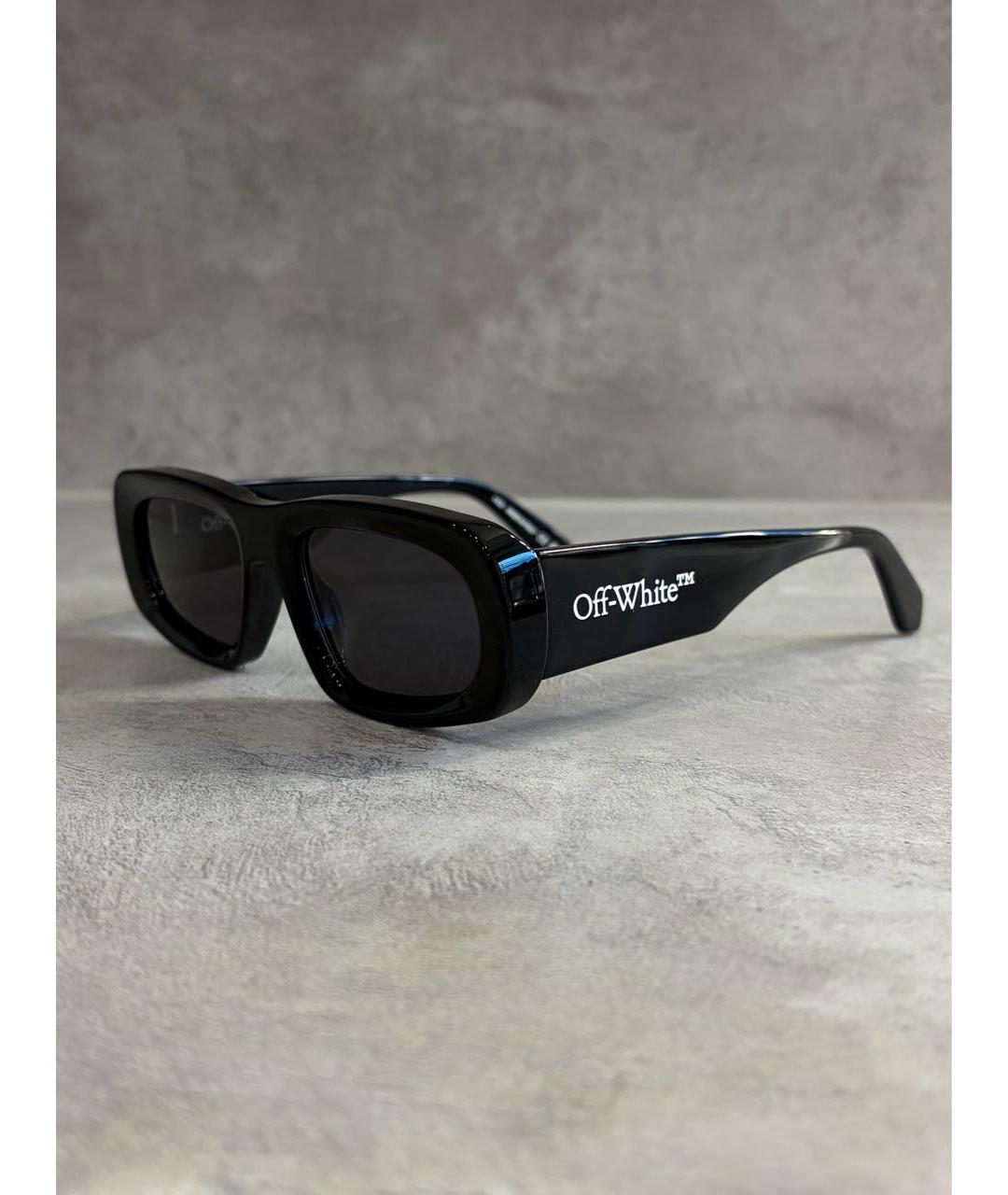 OFF-WHITE Черные пластиковые солнцезащитные очки, фото 4