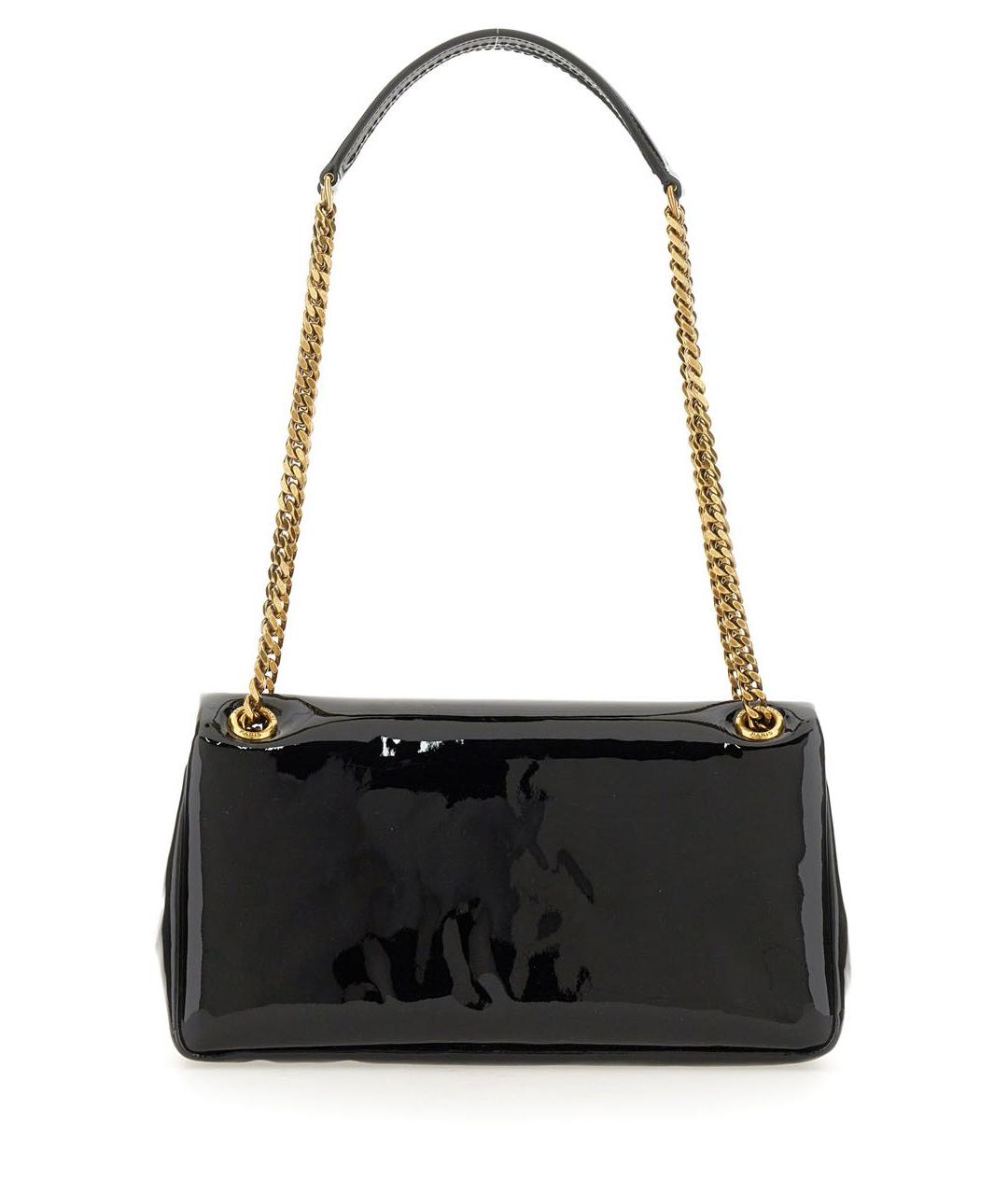 SAINT LAURENT Черная сумка с короткими ручками из лакированной кожи, фото 2