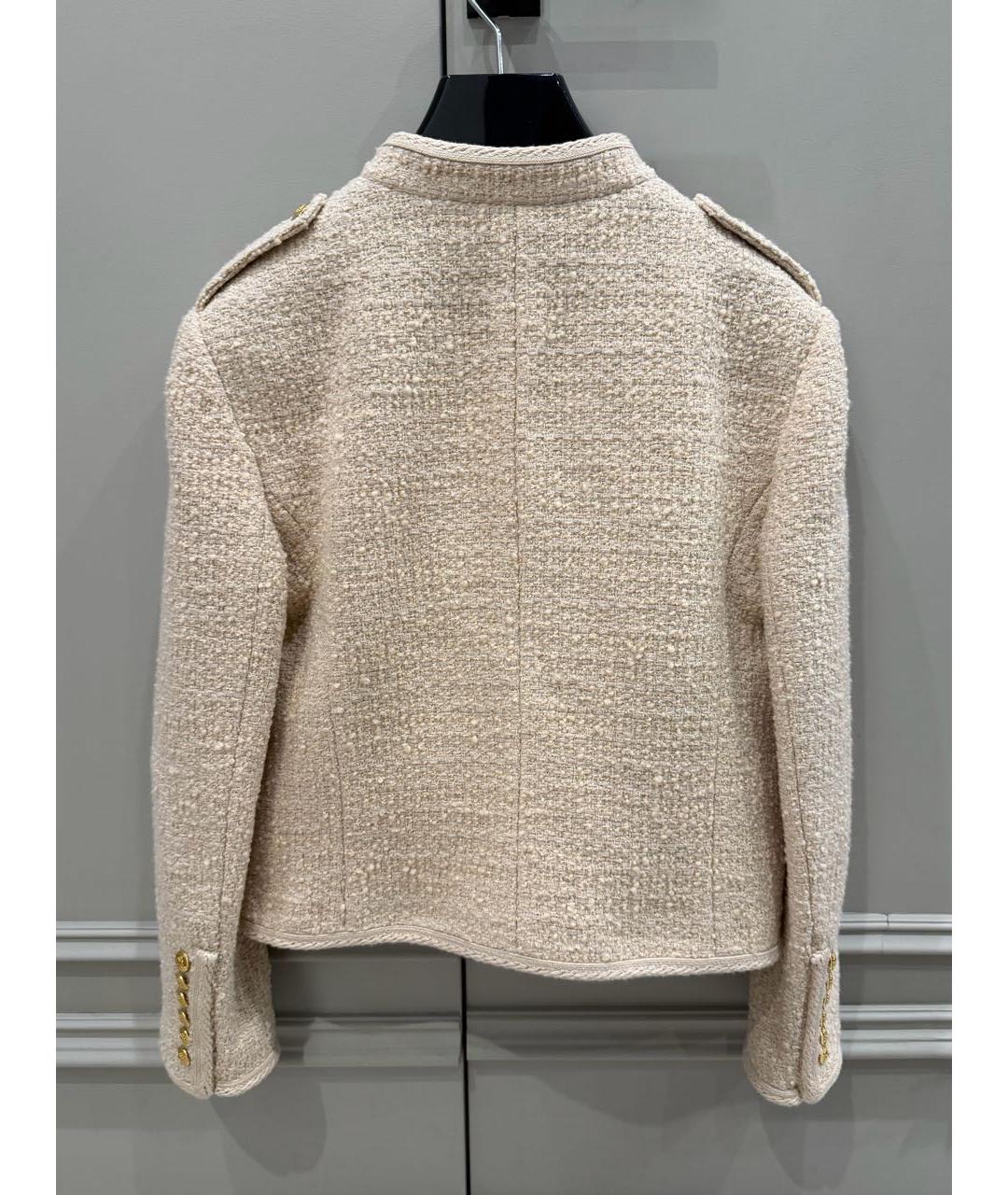 CELINE Бежевый шерстяной жакет/пиджак, фото 2