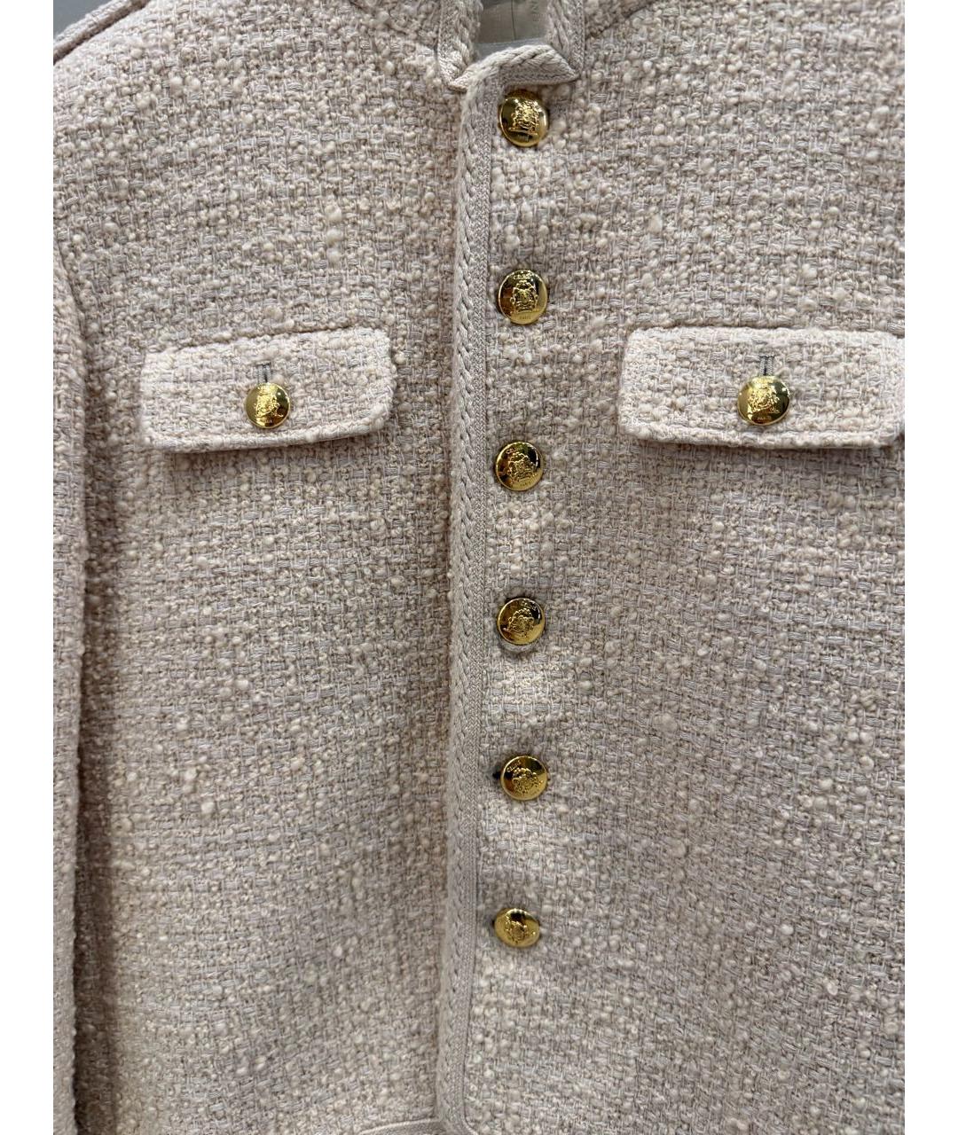 CELINE Бежевый шерстяной жакет/пиджак, фото 4