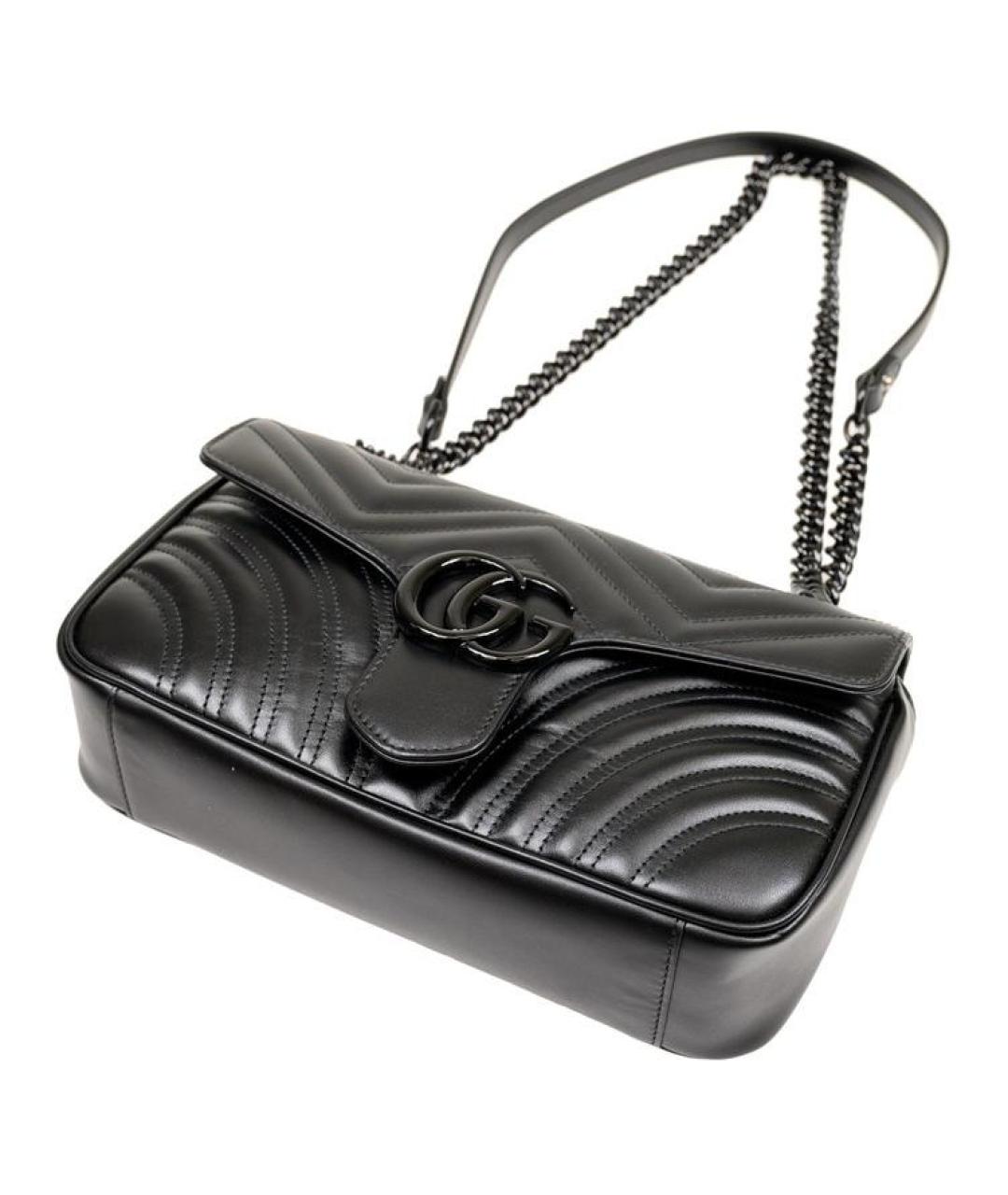 GUCCI Черная кожаная сумка через плечо, фото 4