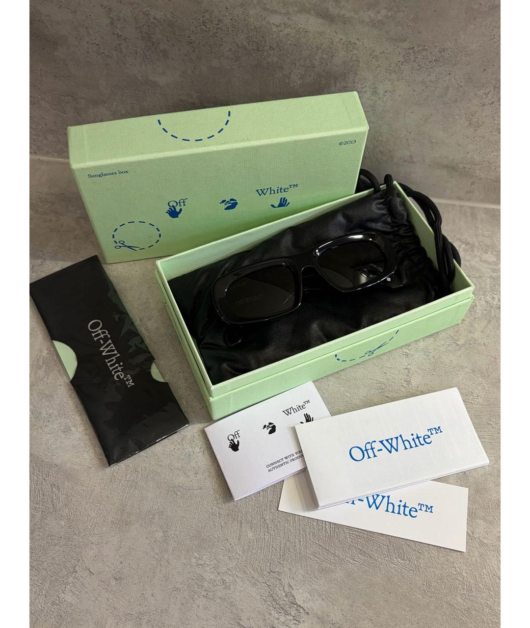 OFF-WHITE Черные пластиковые солнцезащитные очки, фото 6