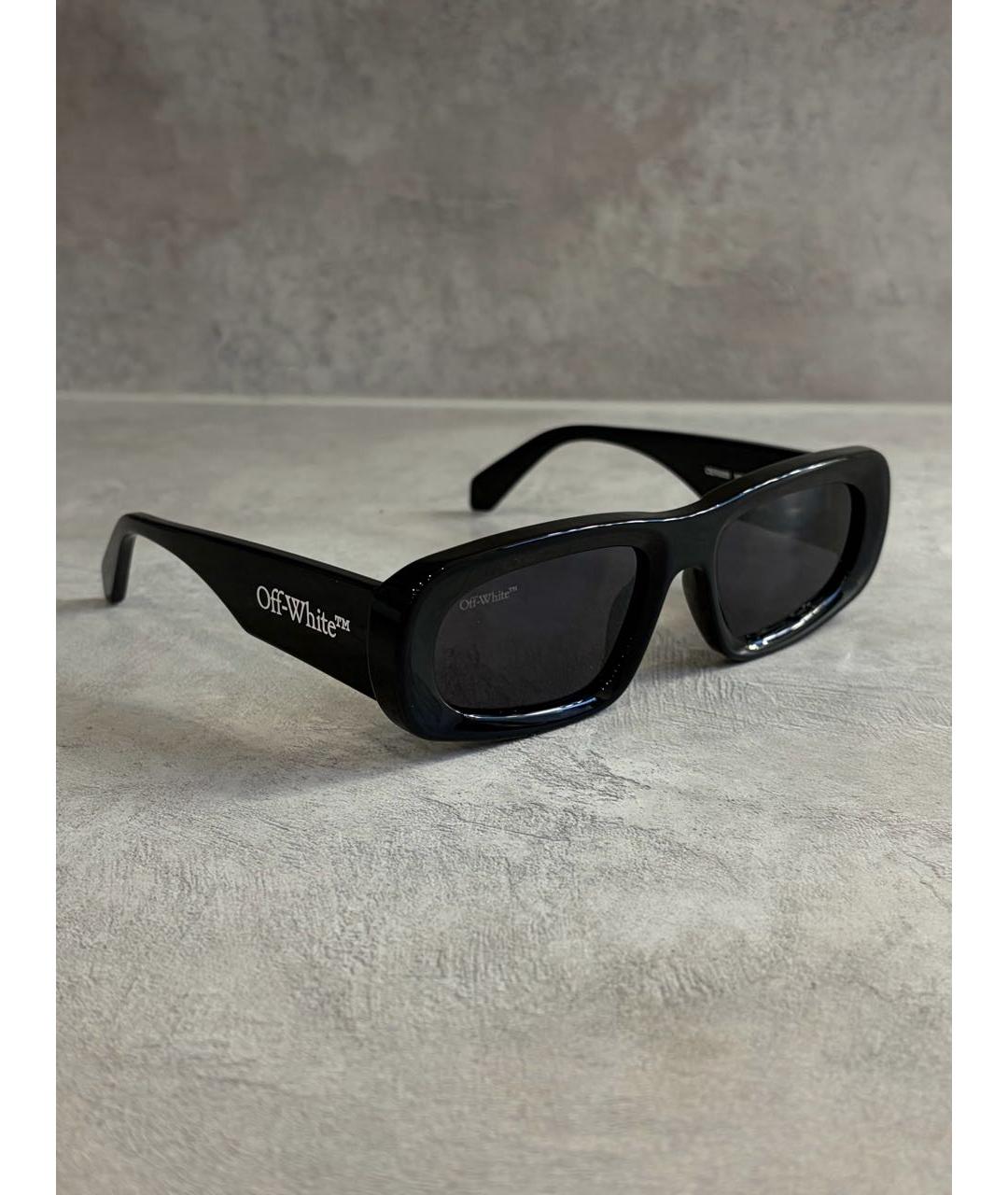 OFF-WHITE Черные пластиковые солнцезащитные очки, фото 4