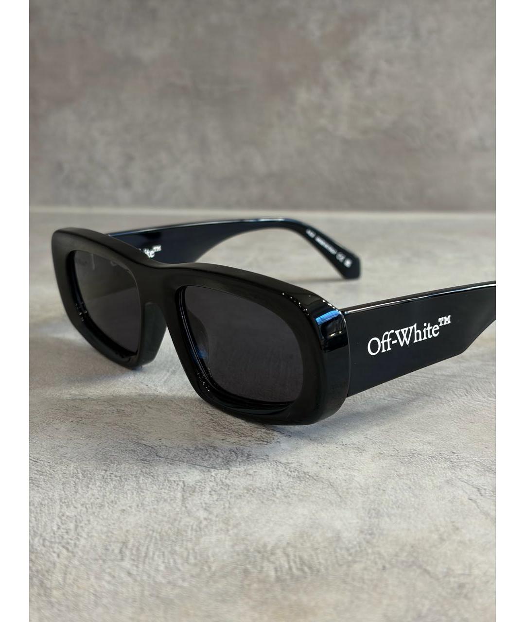 OFF-WHITE Черные пластиковые солнцезащитные очки, фото 3