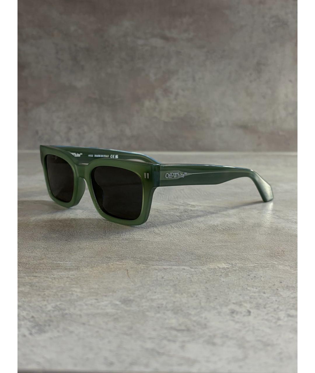 OFF-WHITE Зеленые пластиковые солнцезащитные очки, фото 4