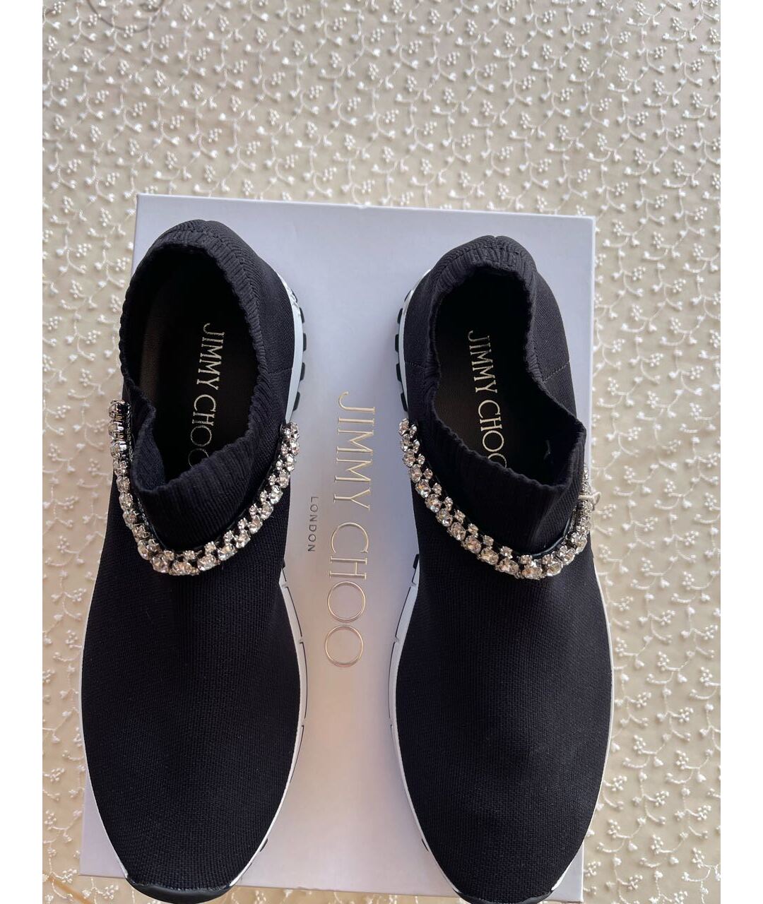 JIMMY CHOO Черные текстильные кроссовки, фото 2