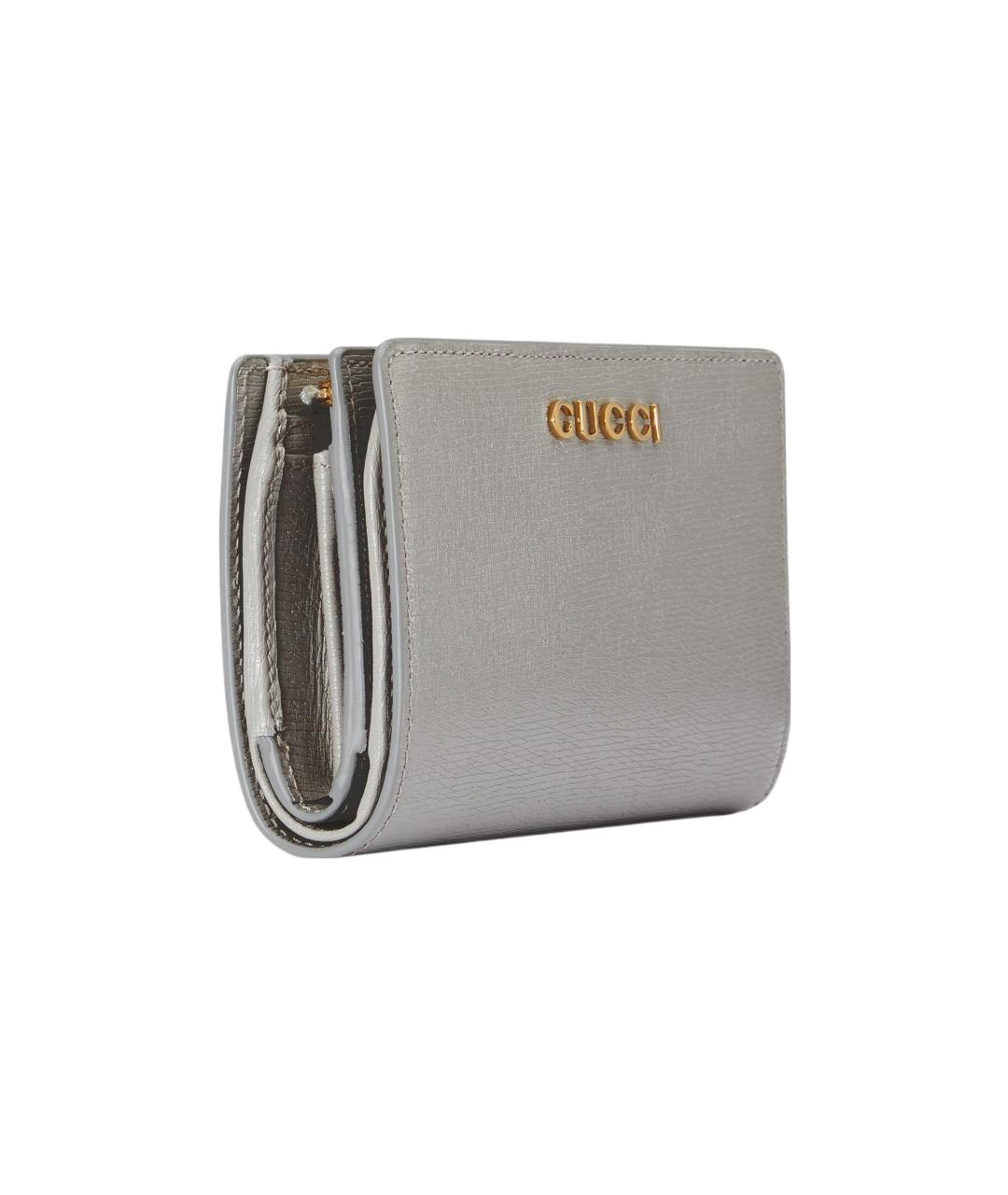 GUCCI Серый кожаный кошелек, фото 2