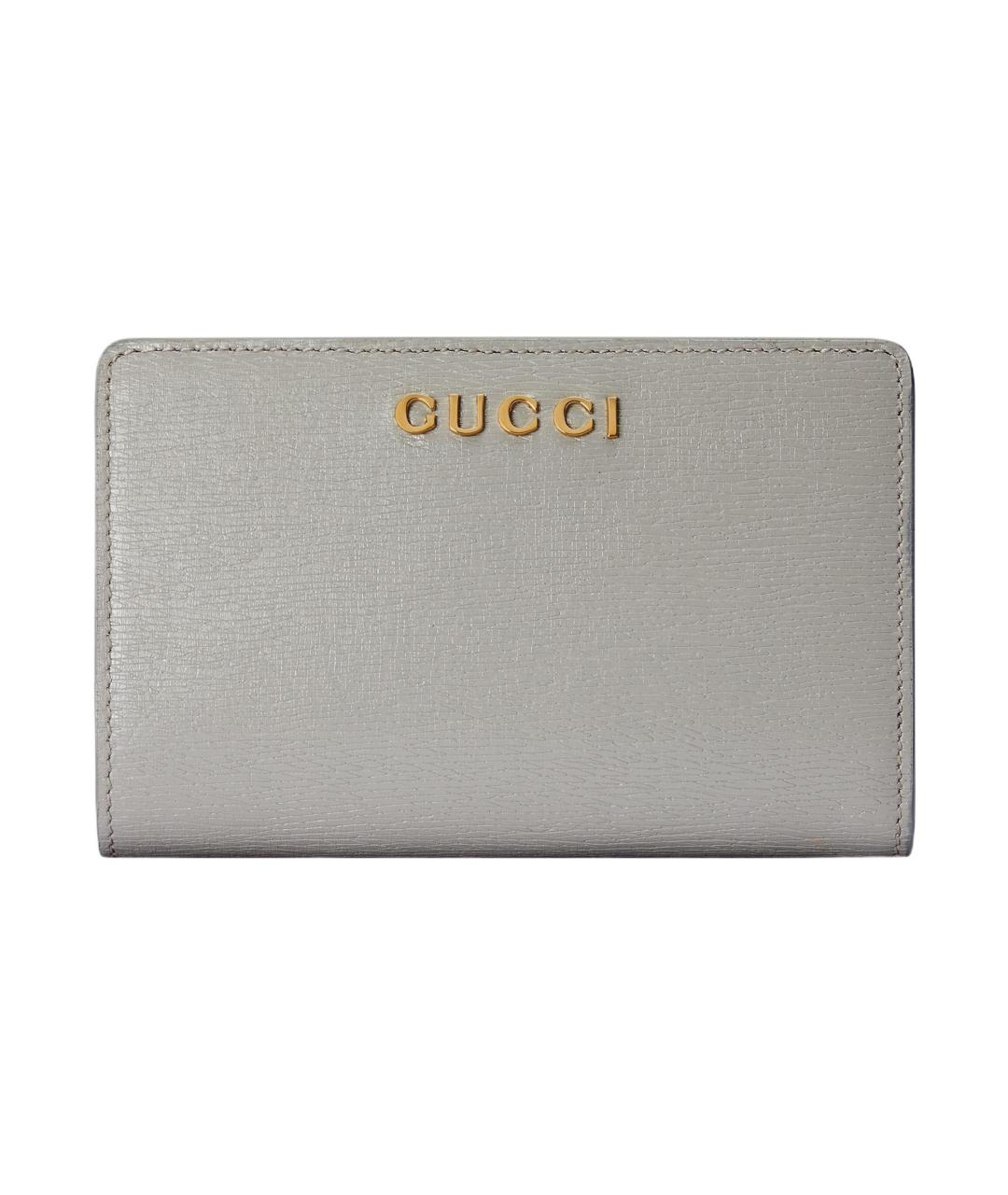GUCCI Серый кожаный кошелек, фото 1