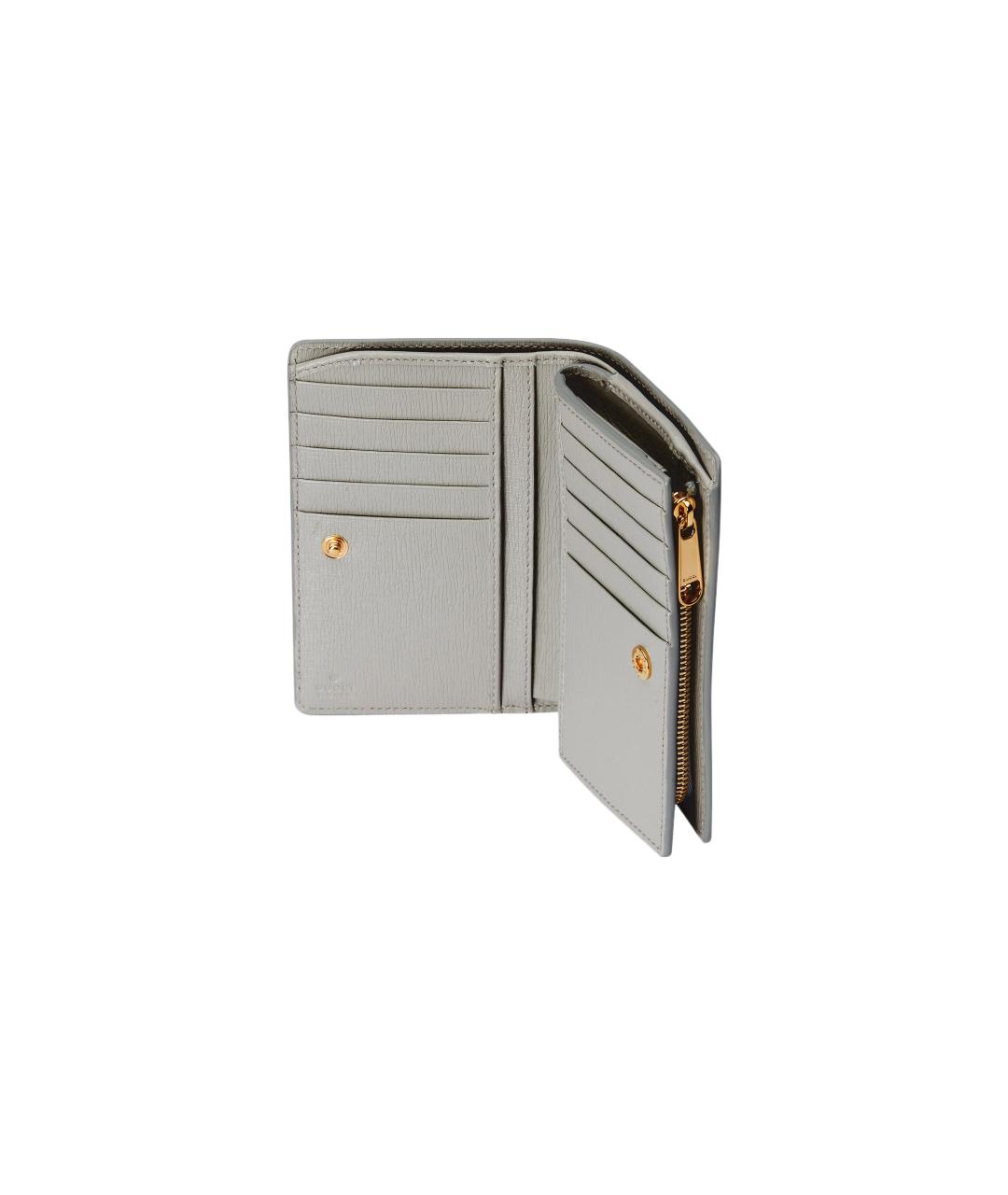 GUCCI Серый кожаный кошелек, фото 5
