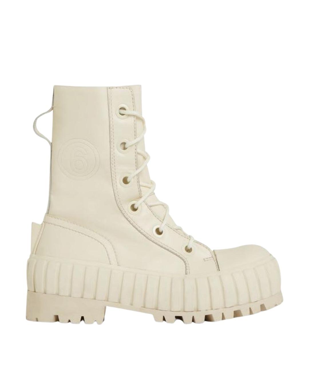 MM6 MAISON MARGIELA Бежевые кожаные ботинки, фото 1