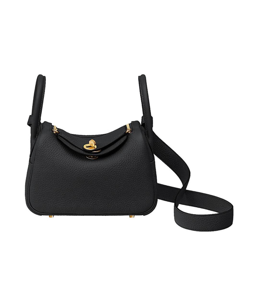 HERMES Черная кожаная сумка через плечо, фото 1