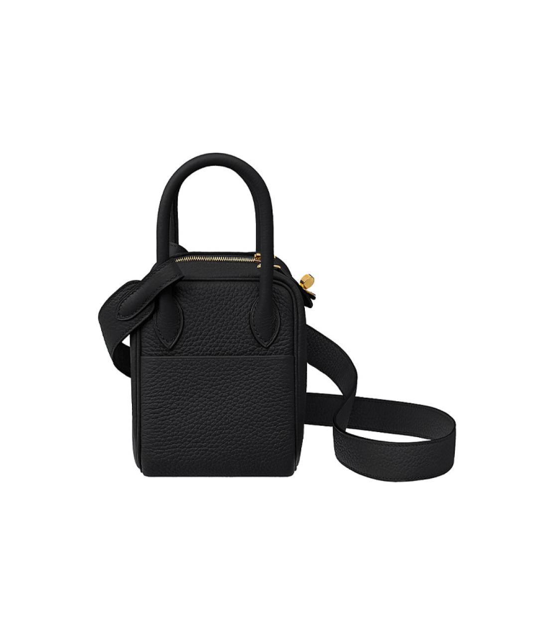 HERMES Черная кожаная сумка через плечо, фото 4