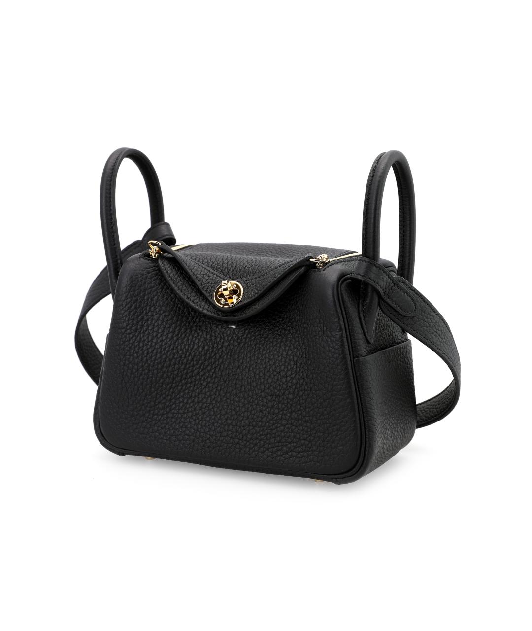 HERMES Черная кожаная сумка через плечо, фото 3