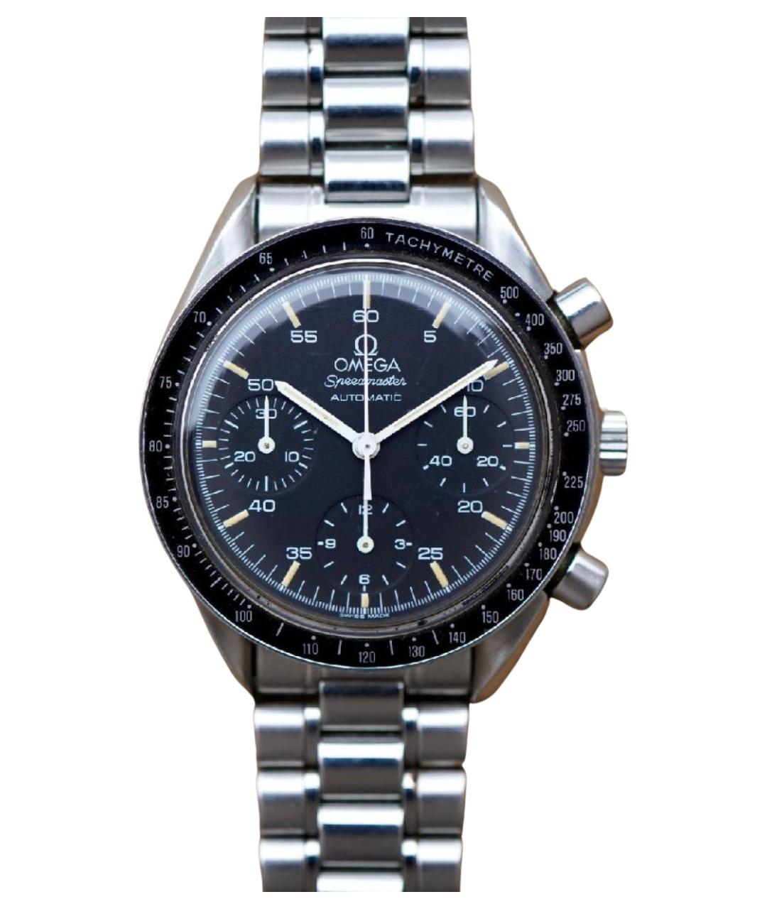 OMEGA Черные стальные часы, фото 1