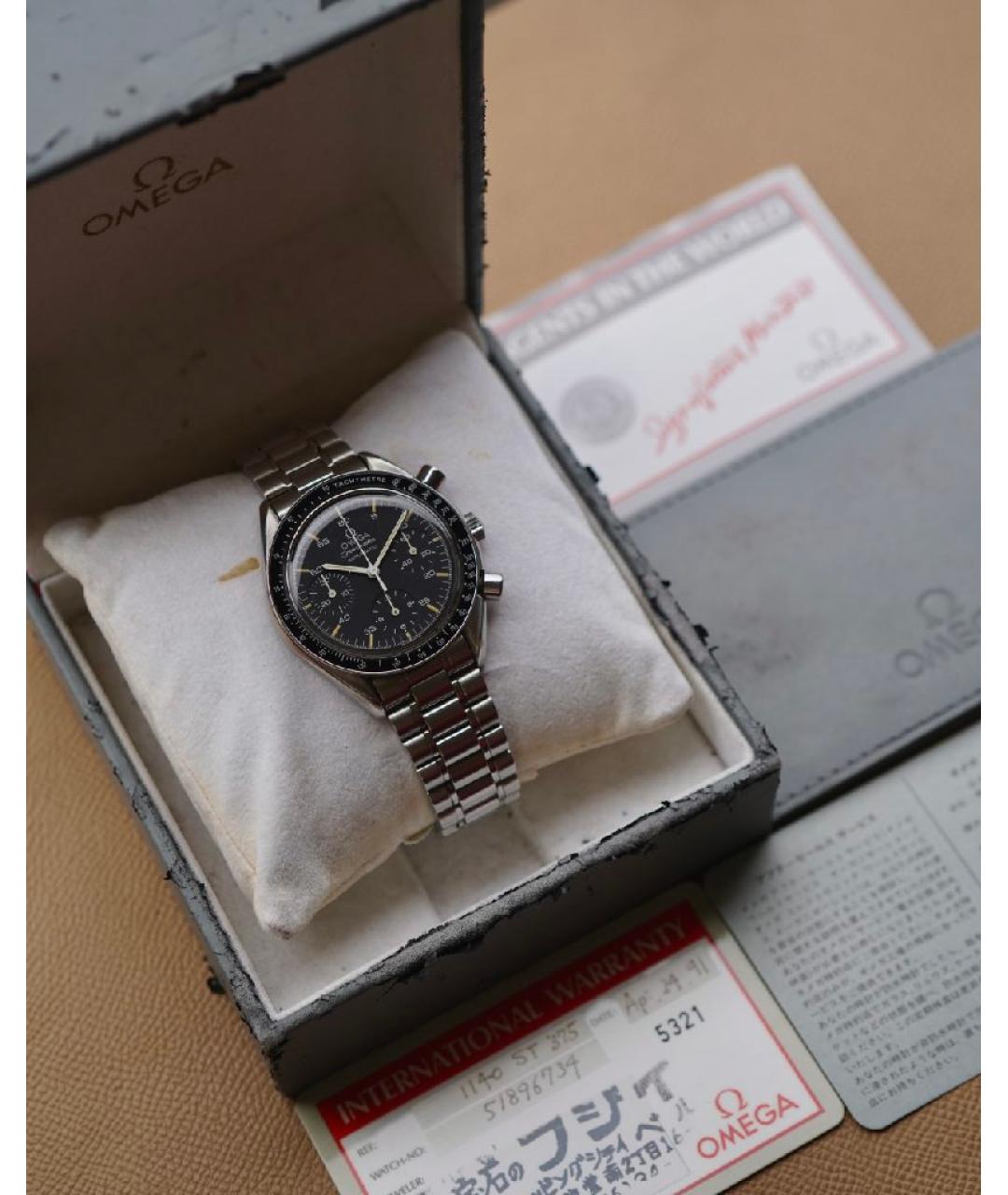 OMEGA Черные стальные часы, фото 4