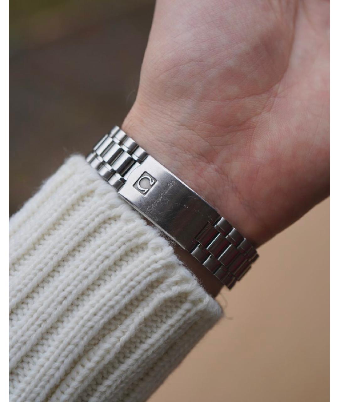 OMEGA Черные стальные часы, фото 8