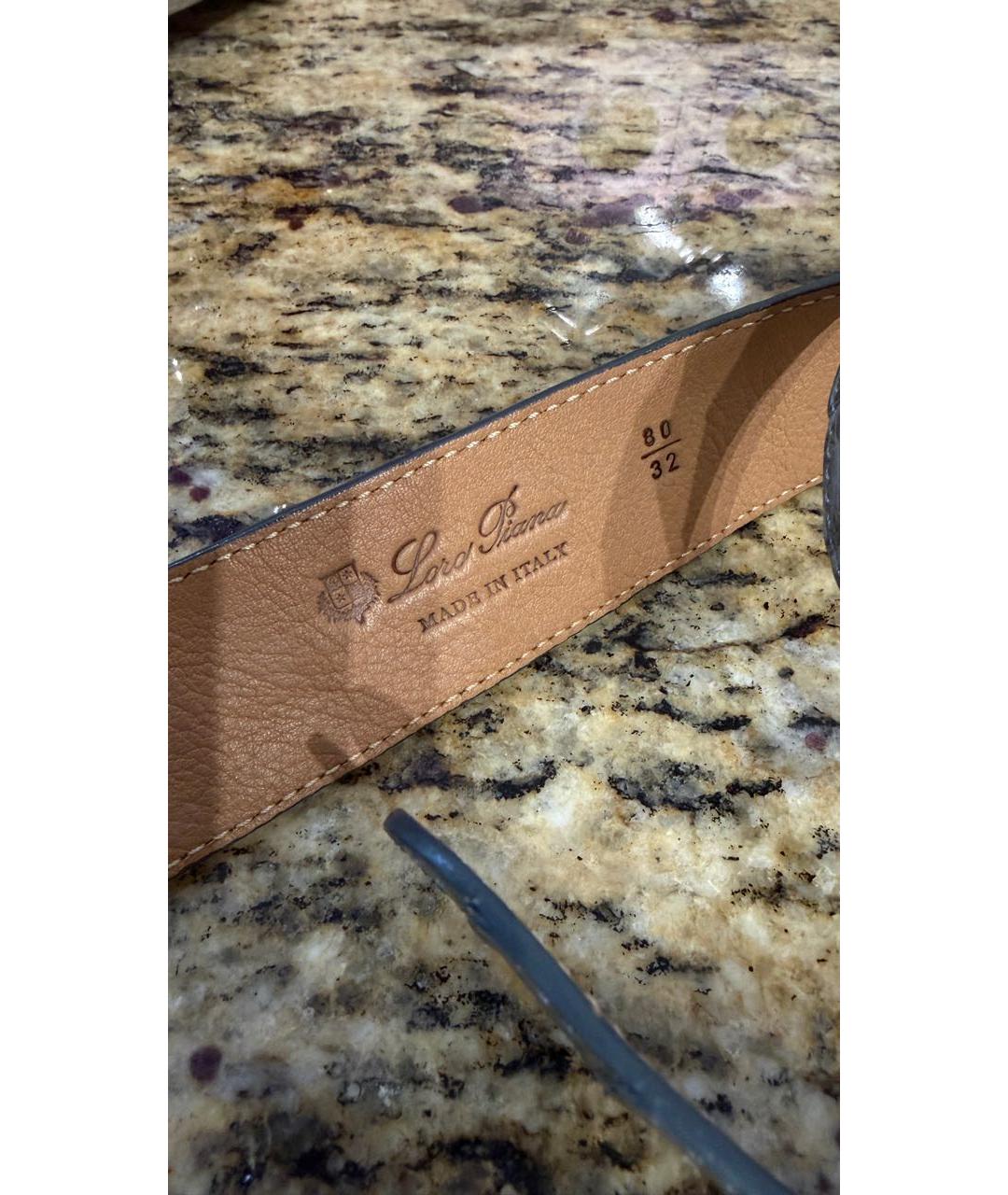 LORO PIANA Антрацитовый ремень из экзотической кожи, фото 2