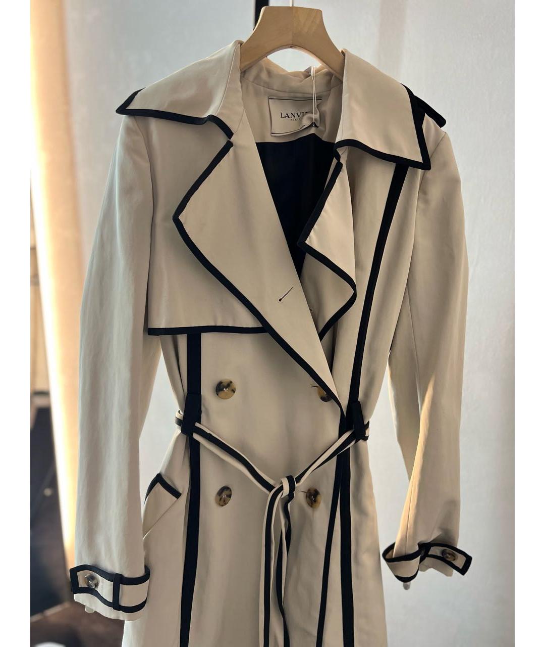 LANVIN Серый хлопковый тренч/плащ, фото 5