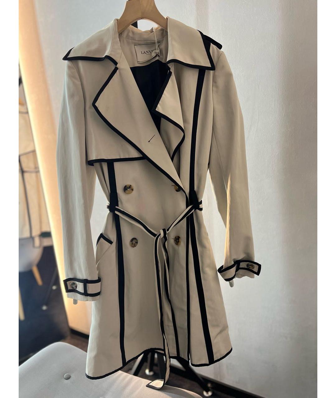 LANVIN Серый хлопковый тренч/плащ, фото 6