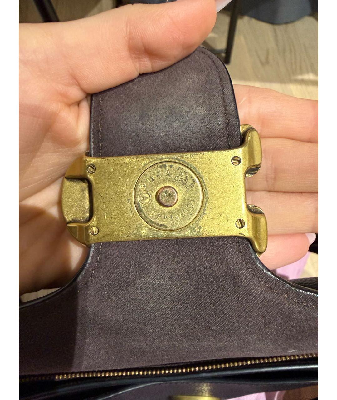 COACH Черная кожаная сумка с короткими ручками, фото 4