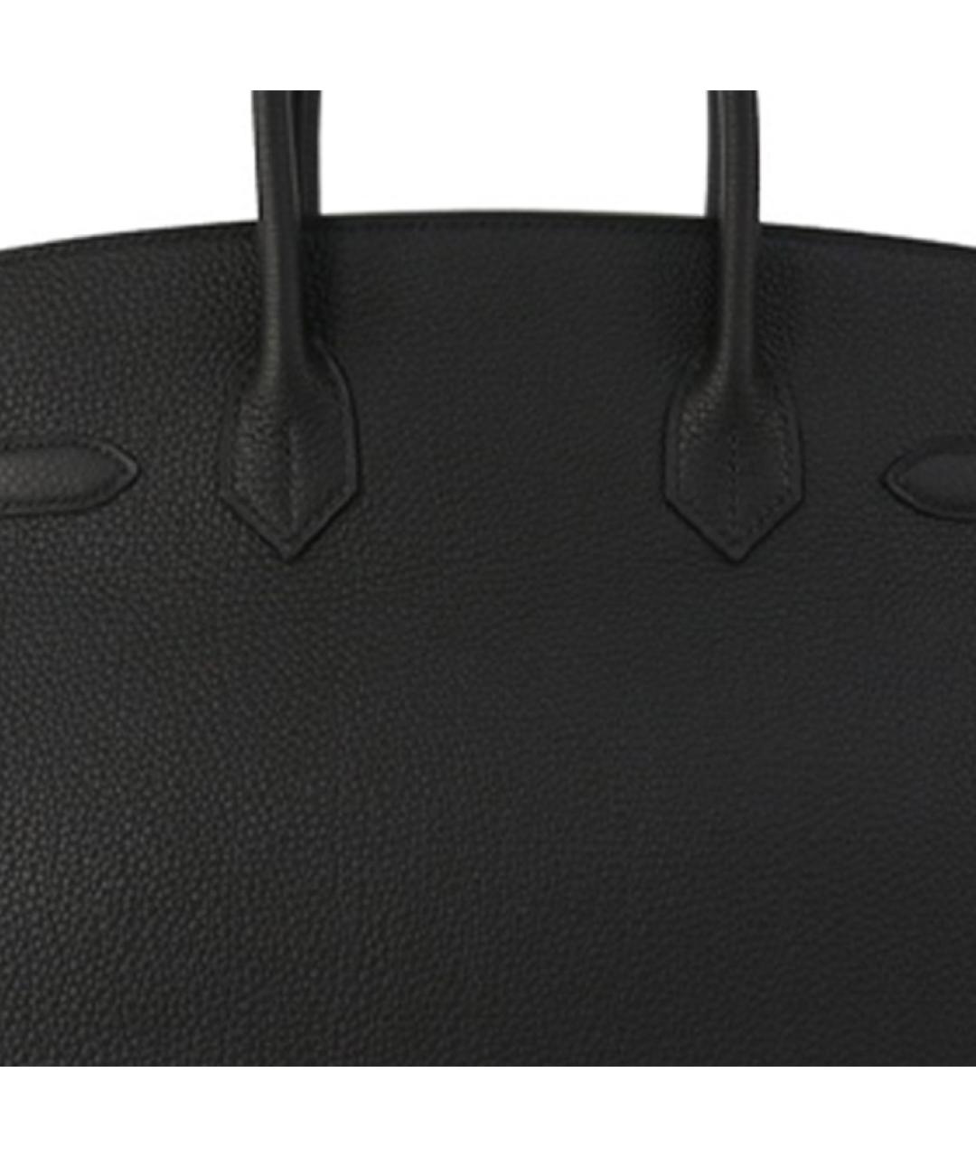 HERMES Черная кожаная сумка с короткими ручками, фото 5