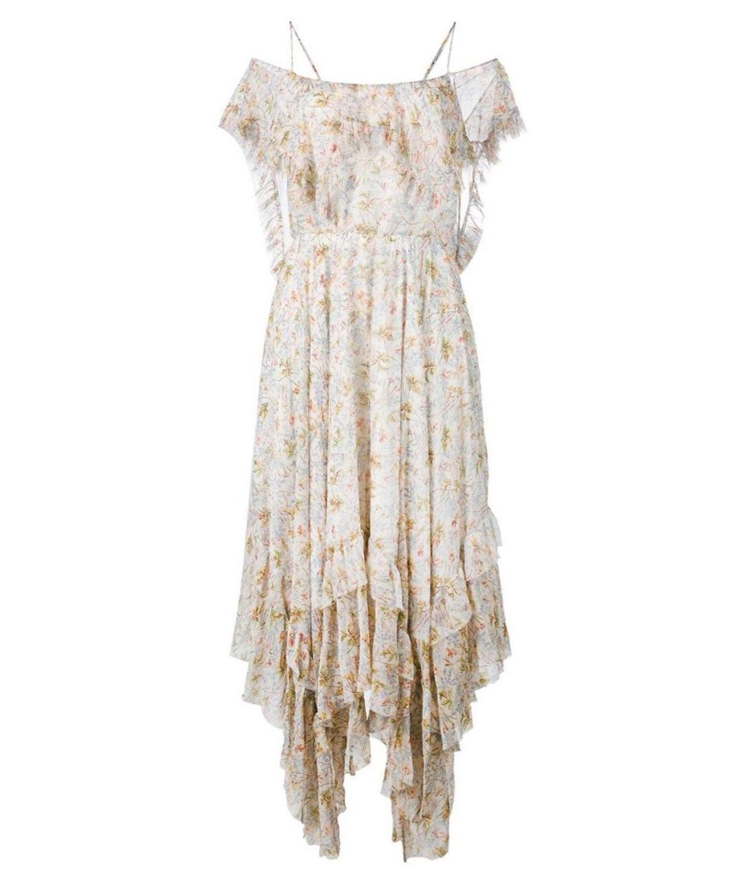 PHILOSOPHY DI LORENZO SERAFINI Бежевое вискозное вечернее платье, фото 1