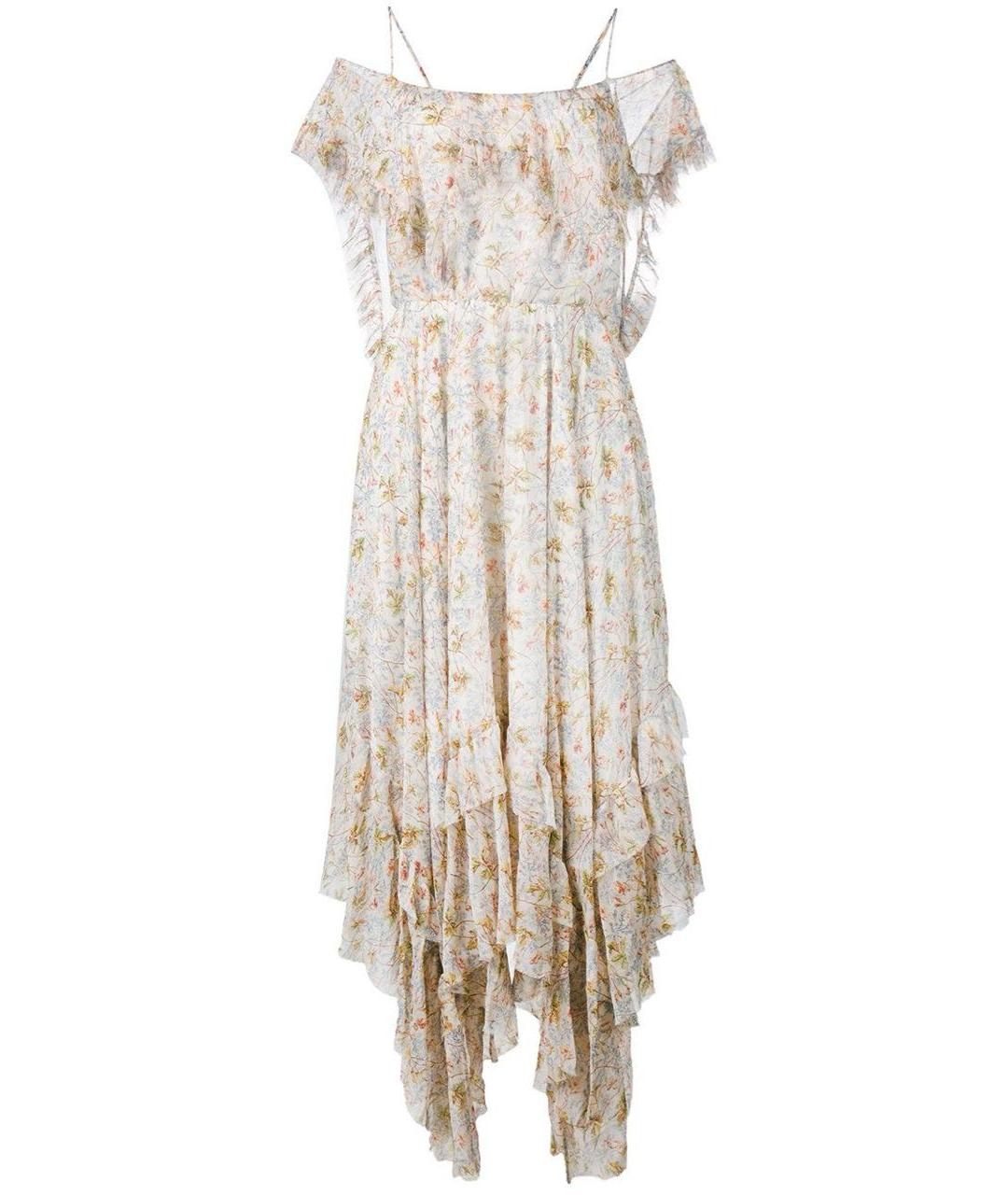 PHILOSOPHY DI LORENZO SERAFINI Бежевое вискозное вечернее платье, фото 9