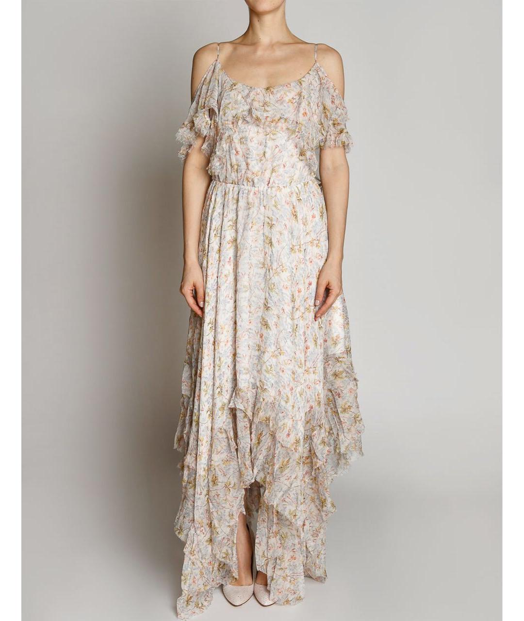 PHILOSOPHY DI LORENZO SERAFINI Бежевое вискозное вечернее платье, фото 3