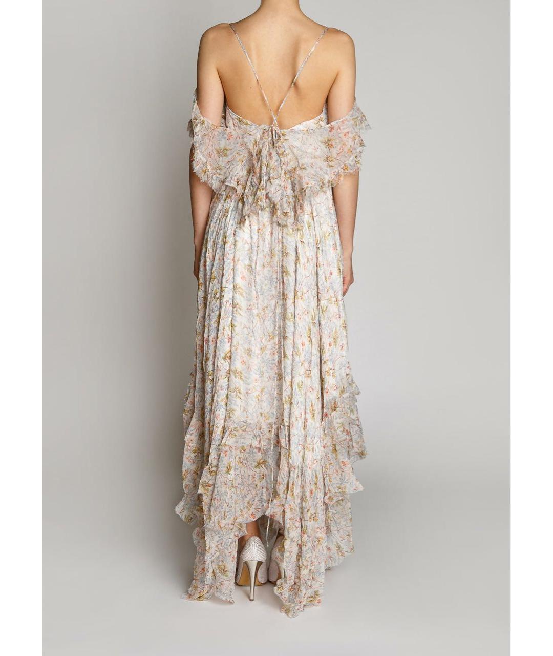 PHILOSOPHY DI LORENZO SERAFINI Бежевое вискозное вечернее платье, фото 4