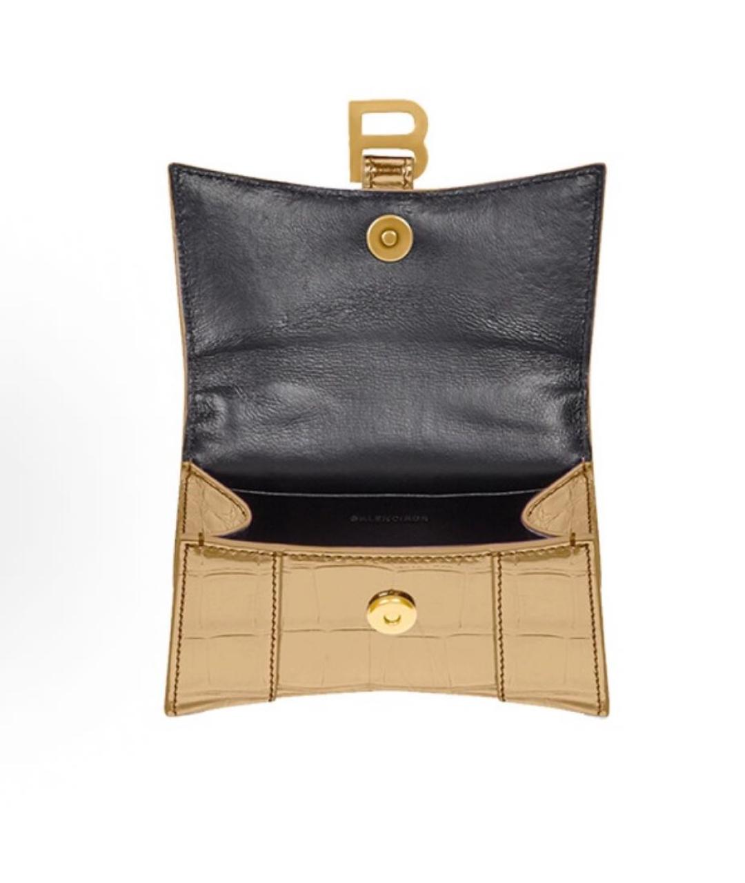 BALENCIAGA Золотая кожаная сумка через плечо, фото 3