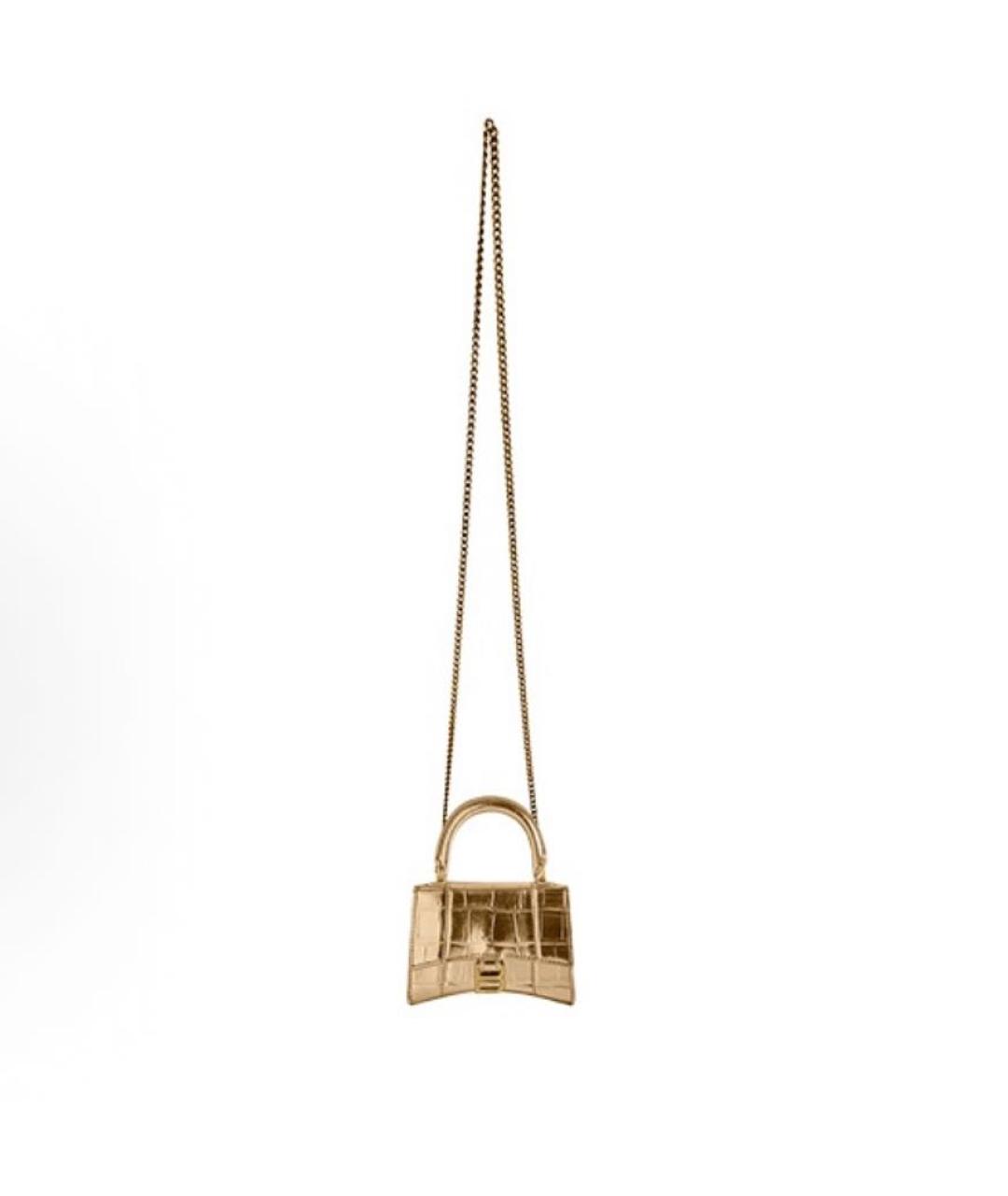 BALENCIAGA Золотая кожаная сумка через плечо, фото 4