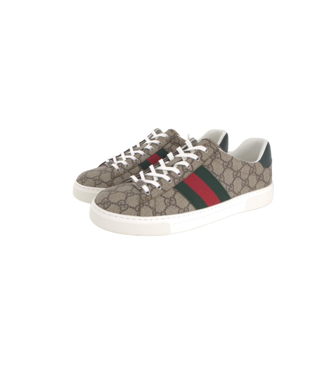 GUCCI Бежевые низкие кроссовки / кеды, фото 3