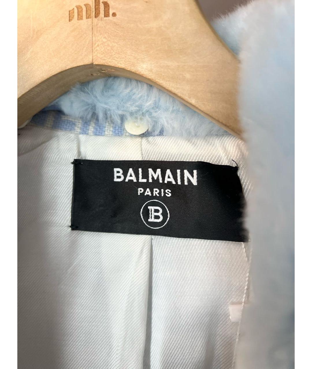 BALMAIN Голубая шерстяная куртка, фото 4