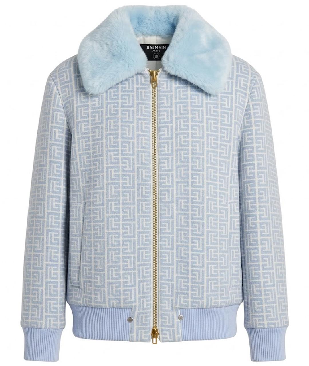 BALMAIN Голубая шерстяная куртка, фото 1